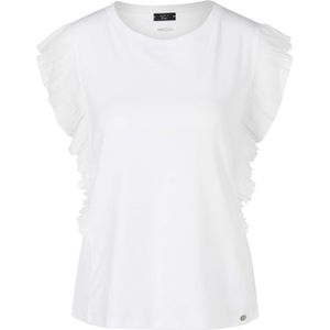 Marc Cain T-shirt wit (Maat: 42) - Effen - Halslijn: Ronde hals,