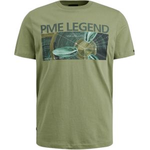 PME Legend T-shirt groen (Maat: M) - Halslijn: Ronde hals,