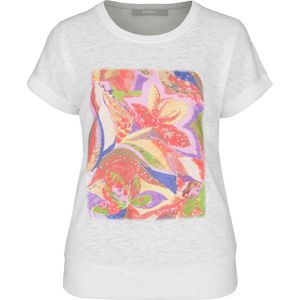 Bianca T-shirt ecru (Maat: 48) - Fotoprint - Halslijn: Ronde hals,