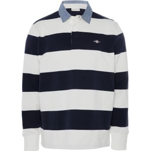 Gant Heren trui ecru (Maat: L) - Streep - Halslijn: Polokraag,