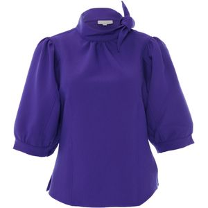 Dante6 Blouse paars (Maat: 34) - Effen - Halslijn: Ronde hals,