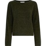 Moss Copenhagen Dames trui groen (Maat: XS-S) - Effen - Halslijn: Ronde hals,