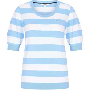 HV Society T-shirt blauw (Maat: 46) - Streep - Halslijn: Ronde hals,