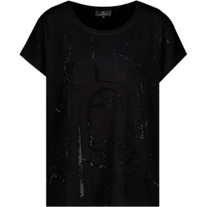 Monari T-shirt zwart (Maat: 40) - Halslijn: Ronde hals,