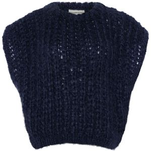 Femmes du Sud Trui blauw (Maat: S) - Effen - Halslijn: Ronde hals,