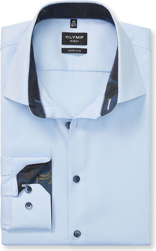 OLYMP - No. Six - Overhemd - Bleu - Super Slim Fit - New York Kent