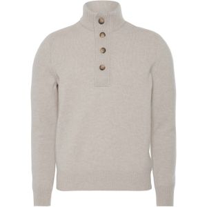 Gran Sasso Trui met rits beige (Maat: 56) - Effen - Halslijn: Opstaande kraag met rits,