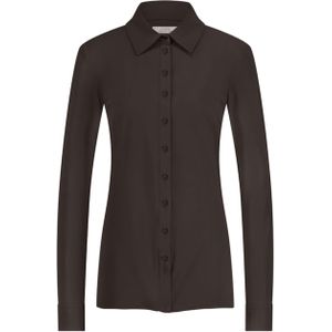 Studio Anneloes - Poppy - Blouse - Bruin - Effen - Halslijn Polokraag