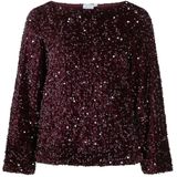 Vila Dames top bordeaux (Maat: S) - Halslijn: Ronde hals,