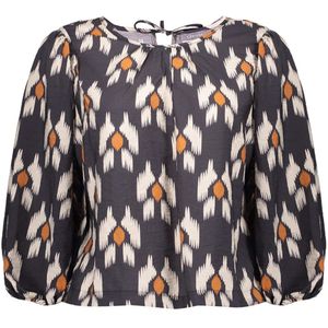 Geisha Top grijs (Maat: 2XL) - Halslijn: Ronde hals,