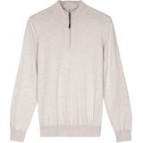 Thomas Maine - Pullover 1/2 Zip - Ecru - Heren Trui met Rits