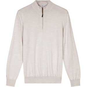 Thomas Maine - Pullover 1/2 Zip - Ecru - Heren Trui met Rits