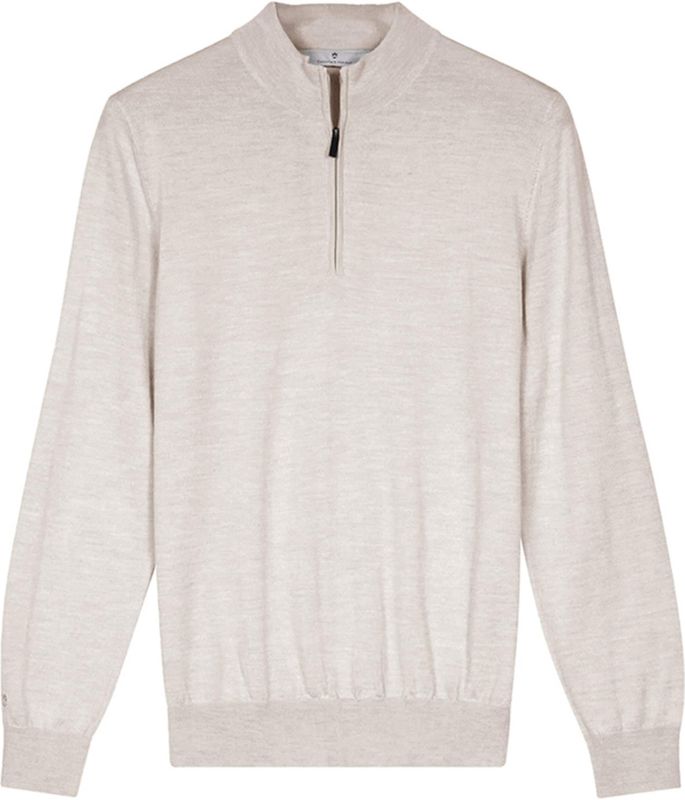 Thomas Maine - Pullover 1/2 Zip - Ecru - Heren Trui met Rits