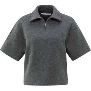 YAYA - 01-000490-509 - Pullover - Midden Grijs - Korte Mouw