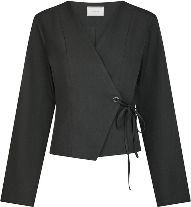 Neo Noir Dames blouse grijs (Maat: 34) - Effen - Halslijn: V-hals,