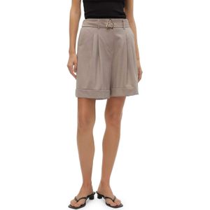 Vero moda VMJANNE HW SHORT GOLD BUCKLE SHORTS beige (Maat: 42)