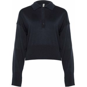 Babiche Dames trui blauw (Maat: XL) - Halslijn: Polokraag,