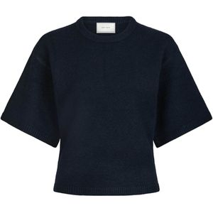 Neo Noir - Asha Knit Tee - Gebreide Trui - Blauw - Effen - Ronde Halslijn