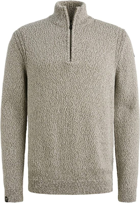 Vanguard Heren trui met rits grijs (Maat: S) - Mélange - Halslijn: Opstaande kraag met rits,
