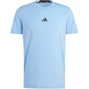 Adidas T-shirt blauw (Maat: S) - Effen - Halslijn: Ronde hals,