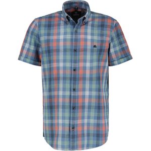 Lerros Overhemd korte mouw blauw (Maat: 3XL) - Ruit