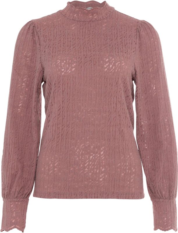 GARCIA - Longsleeve - Roze - Effen T-shirt - Lange Mouw