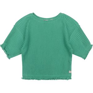 Daily7 T shirt fancy rib broek groen (Maat: 110) - Effen - Halslijn: Ronde hals,