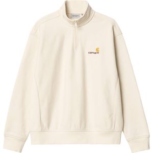 Carhartt WIP Trui met rits ecru (Maat: S) - Effen - Halslijn: Opstaande kraag met rits,