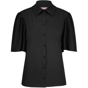 Studio Anneloes Dames blouse zwart (Maat: XS) - Effen - Halslijn: Polokraag,