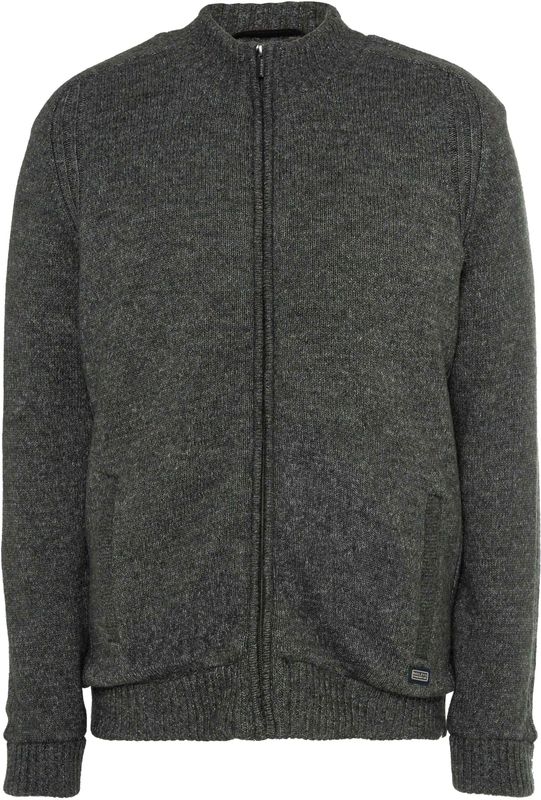 Baileys - Cardigan Zip - Vest - Groen - Mélange - Opstaande Kraag