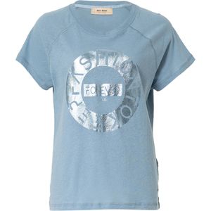 Mos Mosh T-shirt blauw (Maat: XL) - Fotoprint - Halslijn: Ronde hals,