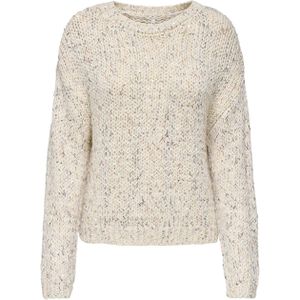 Only - Onlwinter Ls Sequins O-neck - Gebreide Pullover - Beige