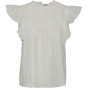 Vero moda Blouse ecru (Maat: XS) - Effen - Halslijn: Ronde hals,