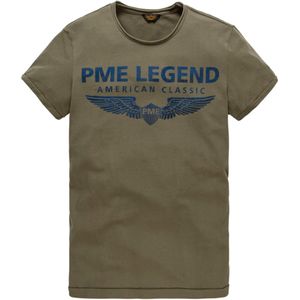 PME Legend T-shirt groen (Maat: S) - Tekst - Halslijn: Ronde hals,