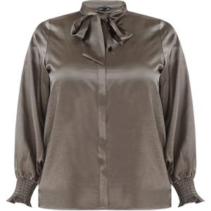 Exxcellent Dames blouse groen (Maat: 44) - Effen - Halslijn: Ronde hals,