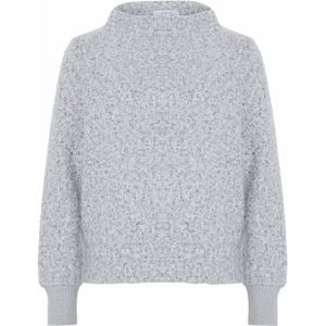 OPUS Dames trui grijs (Maat: 38) - Halslijn: Opstaande kraag,