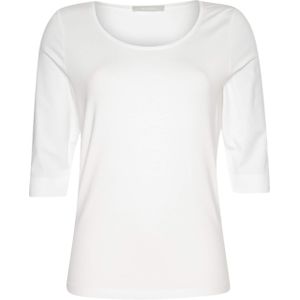 Bianca Longsleeve ecru (Maat: 36) - Effen - Halslijn: Ronde hals,
