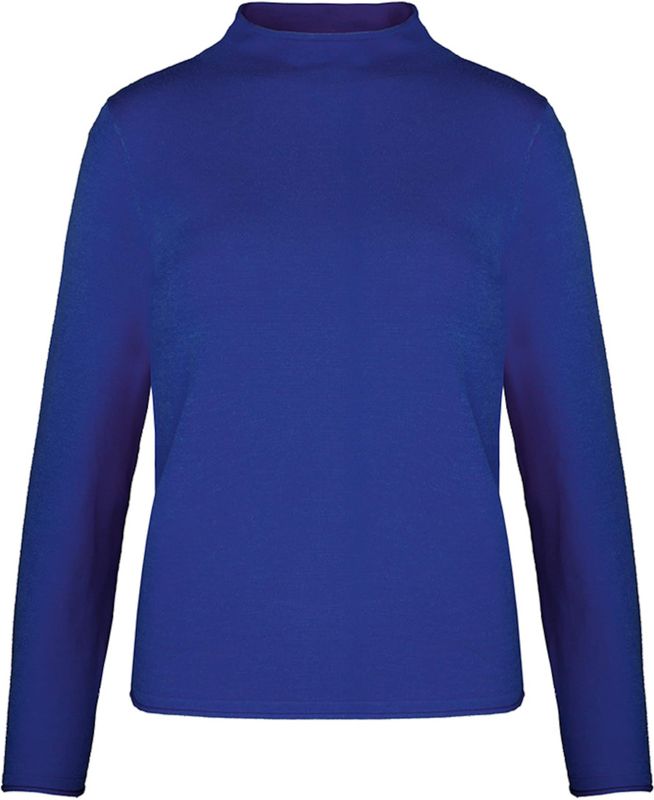 Bianca - Trui - Blauw - Effen - Halslijn: Opstaande Kraag