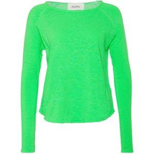 American Vintage T-shirt groen (Maat: S) - Effen - Halslijn: Ronde hals,
