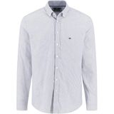 Fynch-Hatton Heren overhemd lange mouw blauw (Maat: M) - Streep