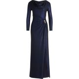 Vera Mont Dames jurk blauw (Maat: 40) - Glitter - Halslijn: Watervalhals,