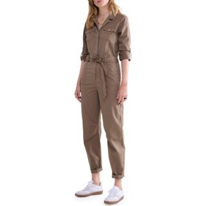 Summum Woman Jumpsuit butter tencel twill groen (Maat: 42) - Halslijn: Kraag,