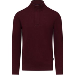 State of Art - Trui - Bordeauxrood - Met Halve Rits En Nylon Details