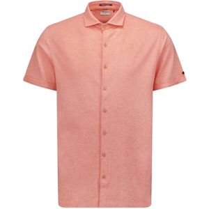 No Excess Overhemd korte mouw oranje (Maat: S) - Effen