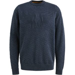 PME Legend Heren trui blauw (Maat: S) - Effen - Halslijn: Ronde hals,