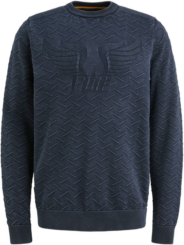 PME Legend Heren trui blauw (Maat: S) - Effen - Halslijn: Ronde hals,