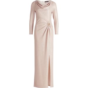 Vera Mont Jurk beige (Maat: 44) - Glitter - Halslijn: Watervalhals,