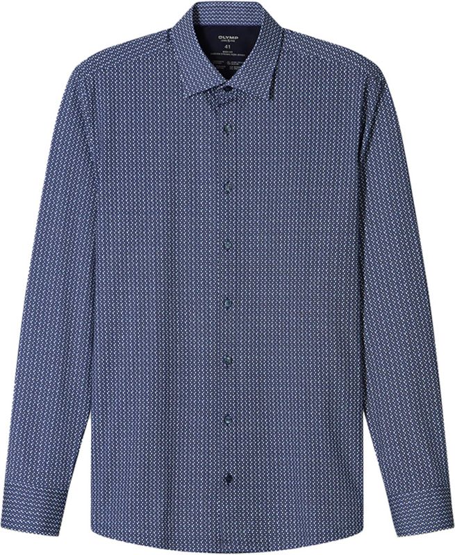 OLYMP - Level Five 24/Seven - Overhemd - Marineblauw - Body Fit - New York Kent