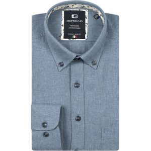 Giordano - Overhemd - Blauw - Lange Mouw - Effen