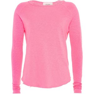 American Vintage T-shirt roze (Maat: S) - Effen - Halslijn: Ronde hals,
